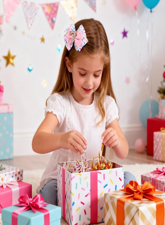 Guduling 2pcs Birthday Bows for Girls Hair, Birthday Hair Bow, Birth Day Girl Bow, Birth Day Hairs Accessories With Butterfly & Sparkly 7, Sweet Sassy Perfect for 7th Outfit Girl - Image 2